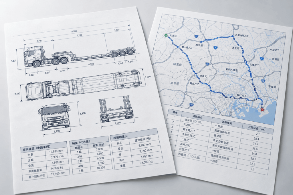 特殊車両通行許可申請に必要な書類は？車両・経路の整理と相談の進め方